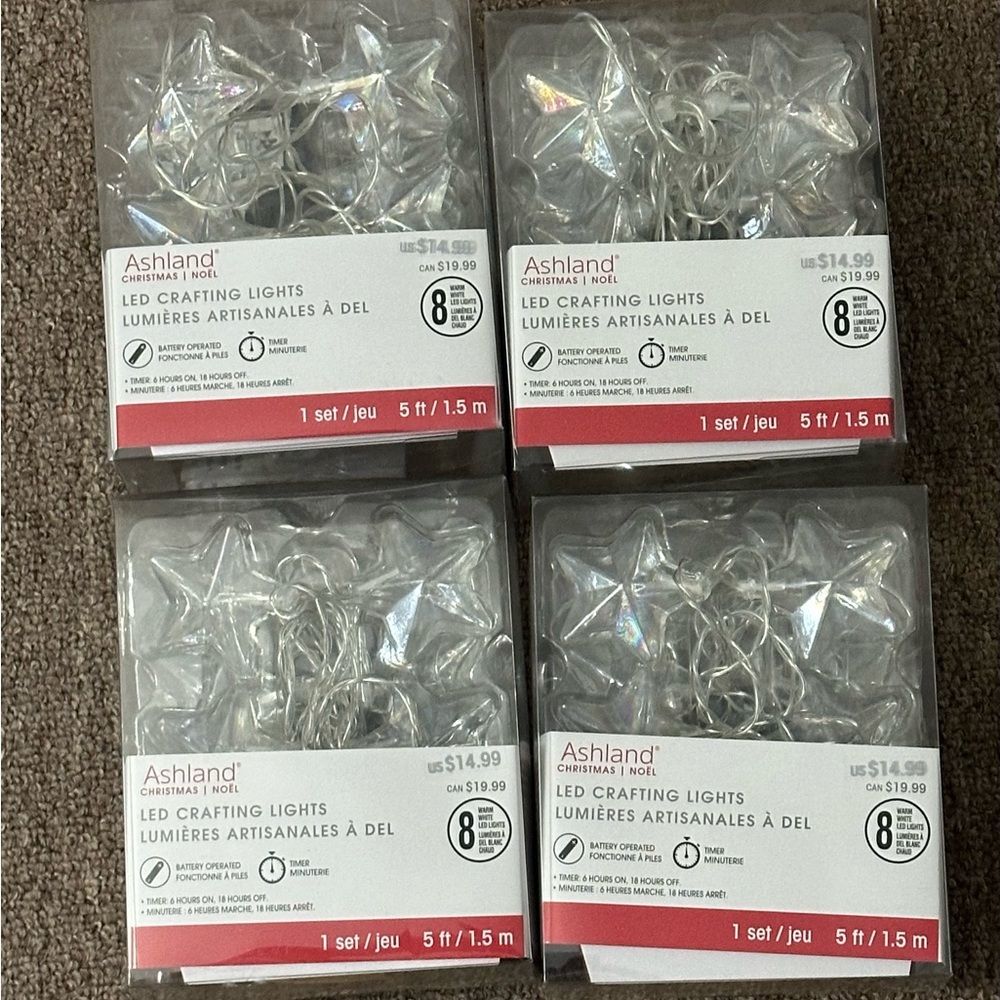 Ashland LED Star Crafting Lights - set of 4 - NWT